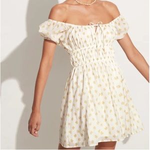 faithfull the brand viola mini dress in white floral